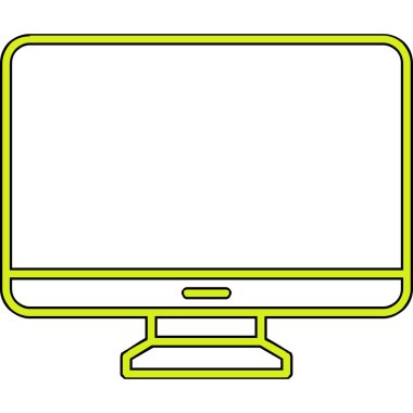 Bilgisayar monitörü. Web simgesi basit illüstrasyon 
