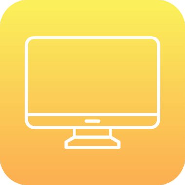 Bilgisayar monitörü. Web simgesi basit illüstrasyon 