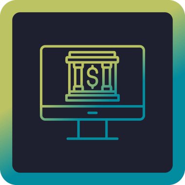 Çevrimiçi bankacılık simgesi vektör illüstrasyon grafik tasarımı