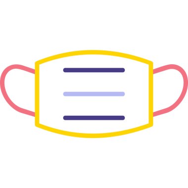 Tıbbi maske ikonu, düz stil. vektör illüstrasyonu 