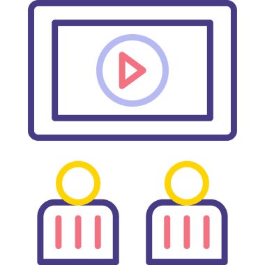 Sinema, çevrimiçi video oynatıcı vektör illüstrasyonu
