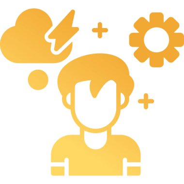 Beyin fırtınası web simgesi, vektör illüstrasyonu 