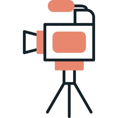 Film kamerası. Web simgesi basit illüstrasyon 