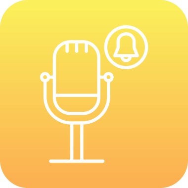 Uyarı işareti olan mikrofon simgesi, vektör illüstrasyonu basit tasarım