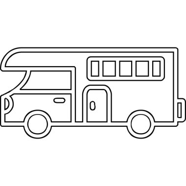 karavan web simgesi basit illüstrasyon