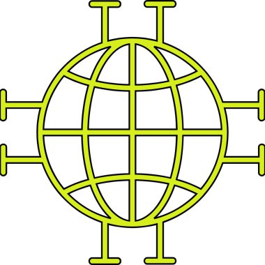 Dünya çapında web simgesi vektör illüstrasyonu               