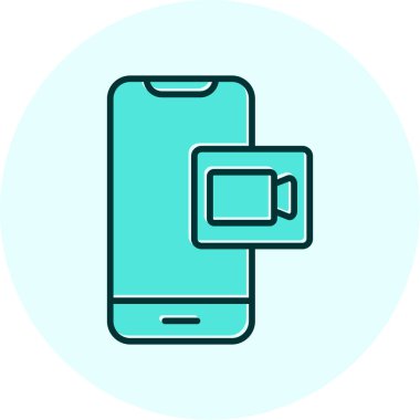 Video Arama simgesi, düz tasarım