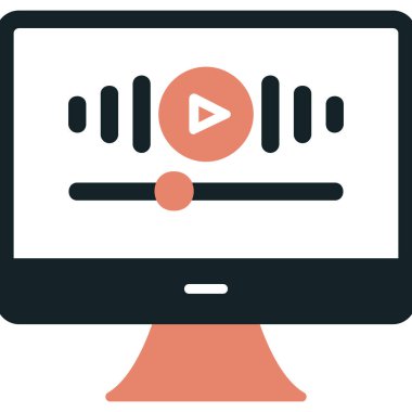 Müzik Video simgesinin vektör illüstrasyonu