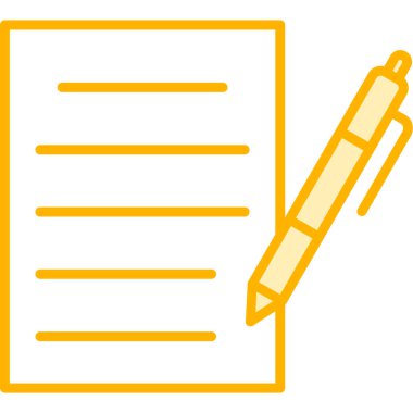 belge ve kalem simgesi düz tasarım