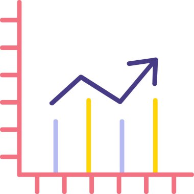 Büyüme grafiği Web simgesi basit illüstrasyon