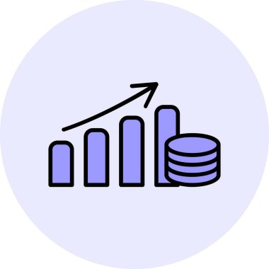 Büyüme grafiği Web simgesi basit illüstrasyon 