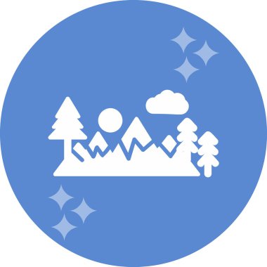 Bir dağ manzarasının vektör çizimi 