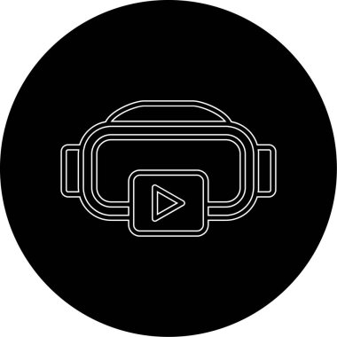 vr gözlük simgesi vektör illüstrasyonu