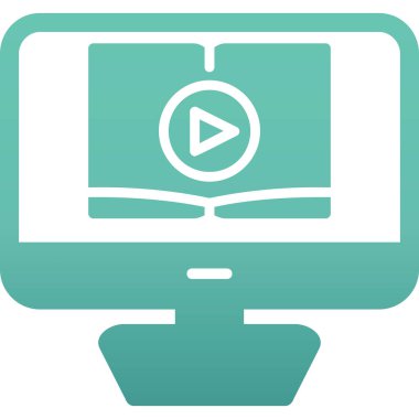 Video dersi için. Web simgesi basit illüstrasyon