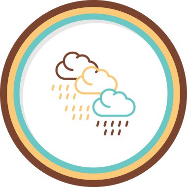 Yağmurlu bulutlar. Web simgesi basit illüstrasyon