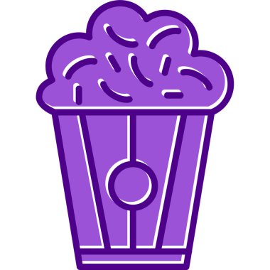 Patlamış mısır. Web simgesi basit illüstrasyon                                  