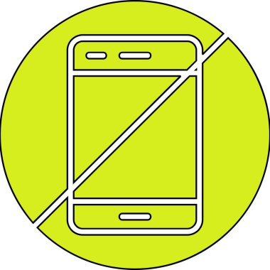 Cep telefonu yasak işareti. Web simgesi basit tasarım