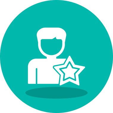 Yıldızlı adam, teşvikli ikon vektör illüstrasyonu