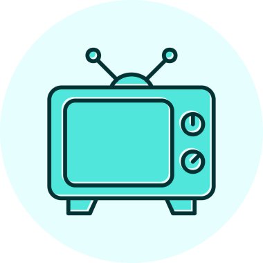 televizyon simgesi, basit vektör illüstrasyonu