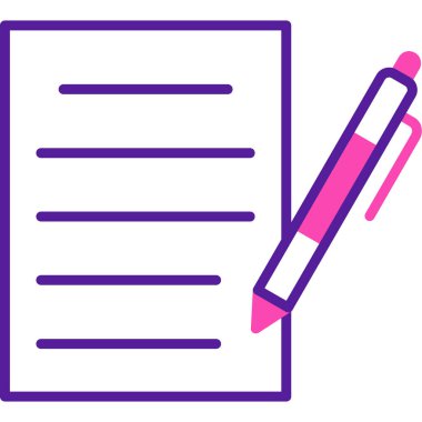 belge ve kalem simgesi düz tasarım