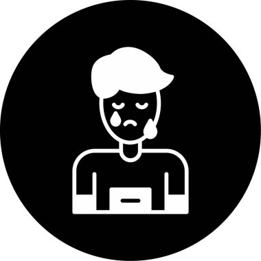 Mutsuz adam simgesi vektör çizimi