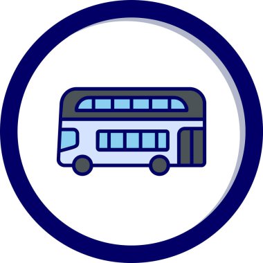 Çift katlı otobüs. Web simgesi basit illüstrasyon