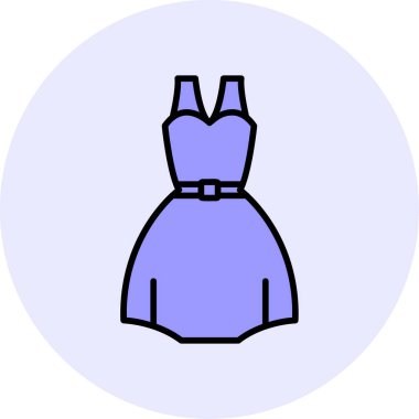 Bir kadın elbisesinin vektör illüstrasyonu 