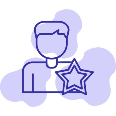 Yıldızlı adam, teşvikli ikon vektör illüstrasyonu