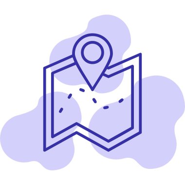 harita simgesinin vektör illüstrasyonu 