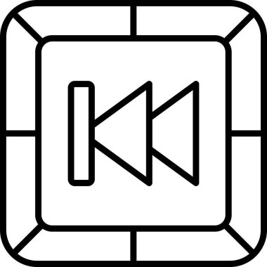 Geriye doğru ağ simgesi, vektör illüstrasyonu