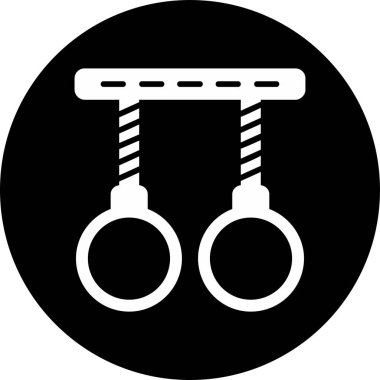 Modern Jimnastik Halkaları simgesinin vektör çizimi            