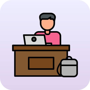 ofis çalışanı simgesi vektör illüstrasyon