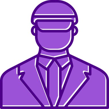 Güvenlik subayı simgesi, vektör illüstrasyonu basit tasarım