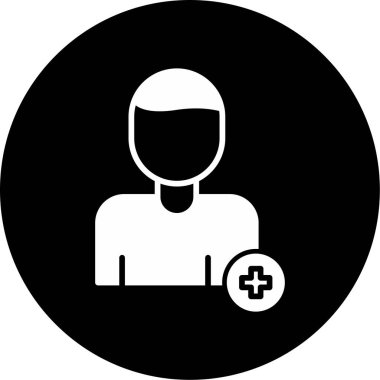 Tıbbi haç simgesi olan adam, vektör illüstrasyonu 