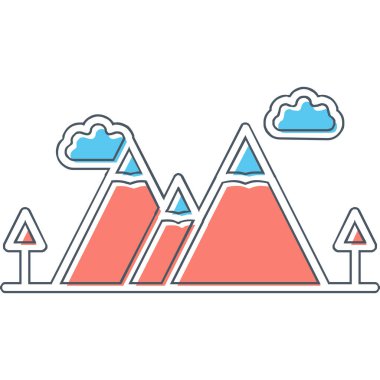 dağ tepesi ikonu vektör illüstrasyonu 