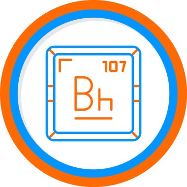 Bohrium kimyasal element web simgesi, basit illüstrasyon