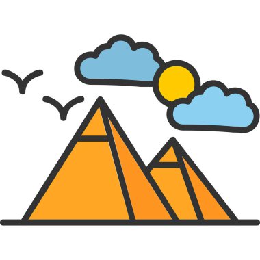 Piramitler. Web simgesi basit illüstrasyon