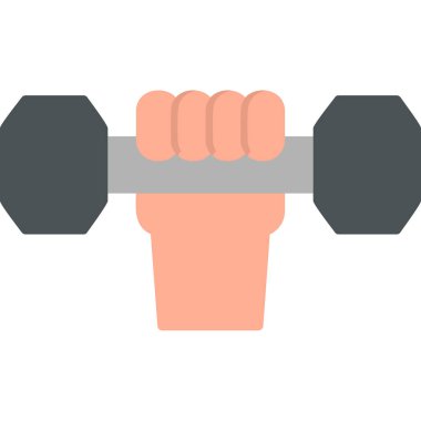 Dumbbell simgesi ile El 'in vektör illüstrasyonu 