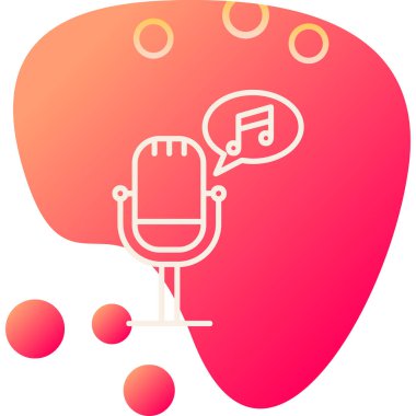 mikrofon web simgesi, vektör çizim 