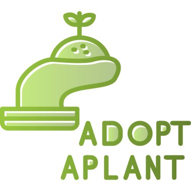 Bir logonun vektör çizimi bitkiyi benimser 