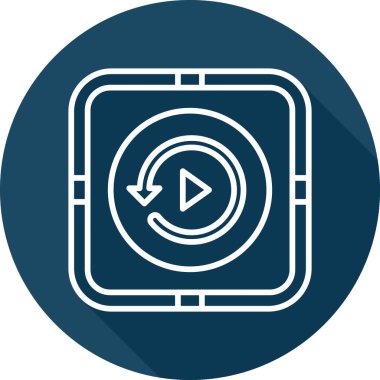 Tekrar oynat, simge. Web için vektör illüstrasyonu