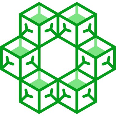 Bir Küp simgesinin vektör illüstrasyonu 