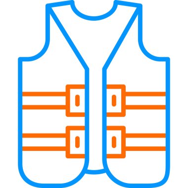 Ceket yeleği simgesi, vektör illüstrasyonu