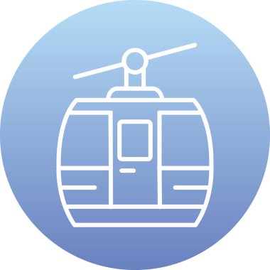 Kablo araba simgesi, vektör illüstrasyonu 