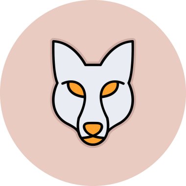 Fox baş simgesi vektör illüstrasyonu