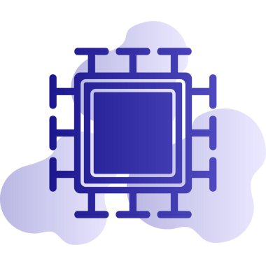  Mikroçip. Web simgesi basit illüstrasyon