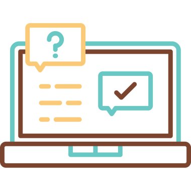 Quiz web simgesi vektör illüstrasyonu