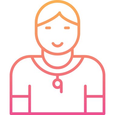 Jimnastik eğitmeni web simgesi, vektör illüstrasyonu