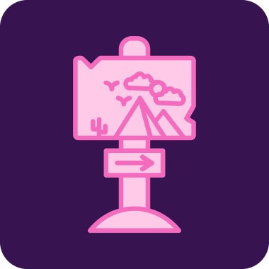 Ok simgesi, vektör illüstrasyonlu tabela