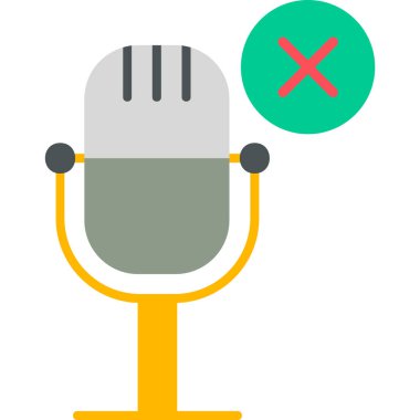 Mikrofon. Web simgesi basit illüstrasyon 